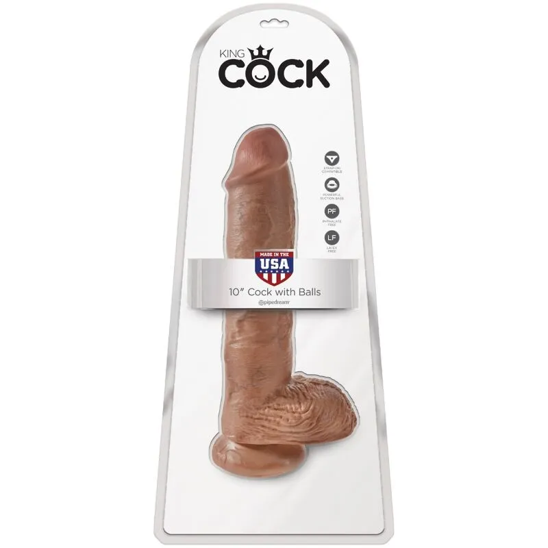 Realistické dildo King Cock s varlaty a přísavkou, 19,8 cm, karamelové - obrázek 6
