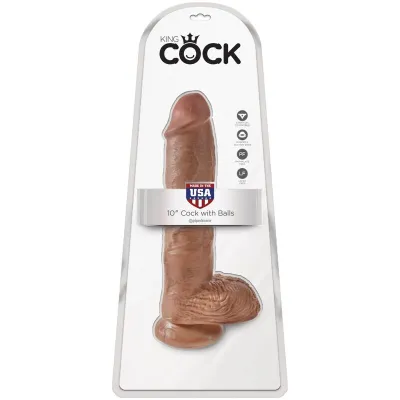 Realistické dildo King Cock s varlaty a přísavkou, 19,8 cm, karamelové - obrázek 6
