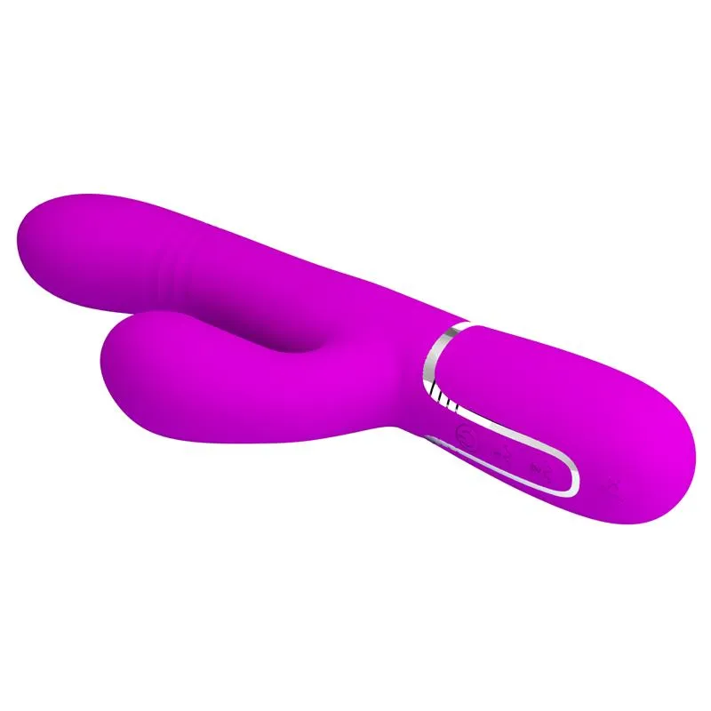 Multifunkční rabbit vibrátor na bod G Pretty Love s přirážením, fuchsiový - obrázek 6