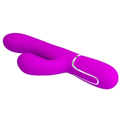 Multifunkční rabbit vibrátor na bod G Pretty Love s přirážením, fuchsiový - obrázek 6