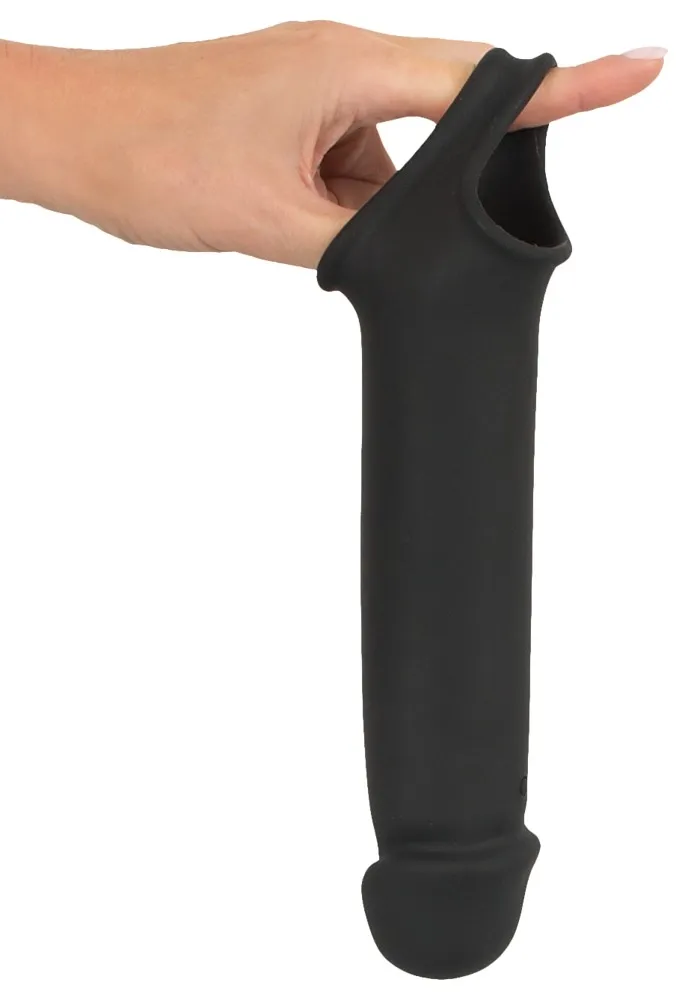 Vibrační prodlužovací návlek na penis Rebel RC, o 8 cm, dálkové ovládání, černý - obrázek 7