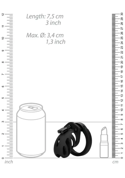 Silikonová klec cudnosti ManCage Model 23, 6,5 cm, nastavitelná, černá - obrázek 7
