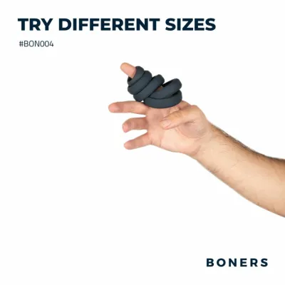 Sada 6 silikonových erekčních kroužků EasyToys, ploché, různé velikosti, černé - obrázek 9