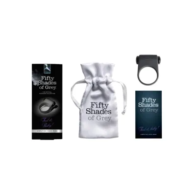 Vibrační erekční kroužek Fifty Shades of Grey Feel It Baby, silikonový, černý - obrázek 2