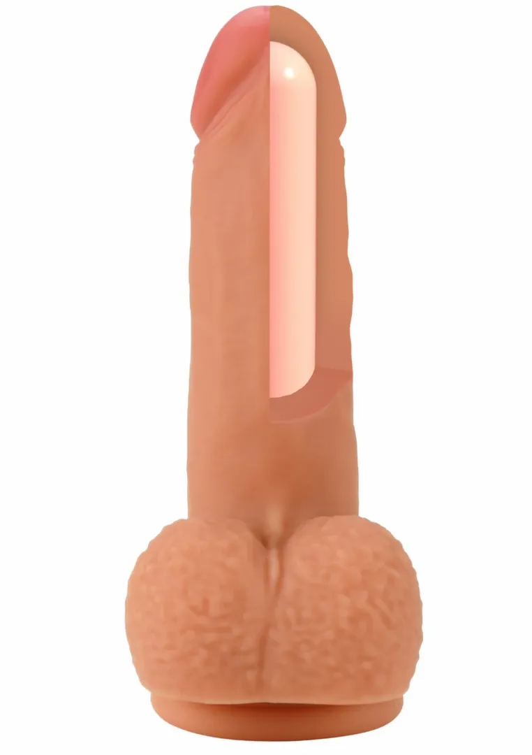 Realistické dildo Inferno by Hidden Desire Dual-Density, tekutý silikon, 18 cm, tělové - obrázek 4