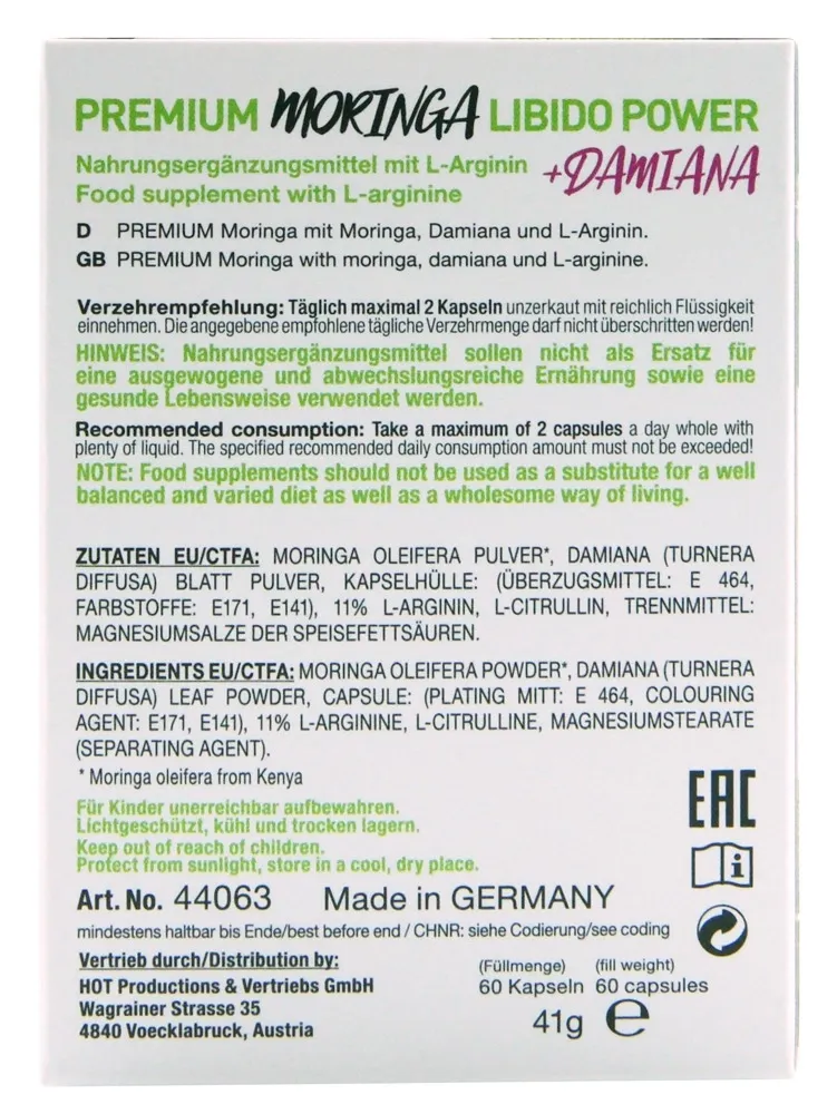 Kapsle na libido pro ženy HOT BIO Moringa Women Caps, 60 ks - obrázek 6