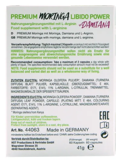 Kapsle na libido pro ženy HOT BIO Moringa Women Caps, 60 ks - obrázek 6