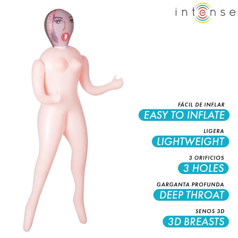 Nafukovací panna Intense Dolls Monique se třemi otvory - obrázek 2