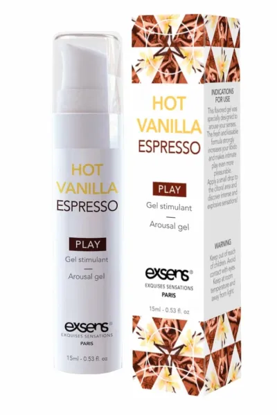 Hřejivý stimulační gel EXSENS Hot Vanilla Espresso, vanilka a káva, 15 ml - obrázek 2