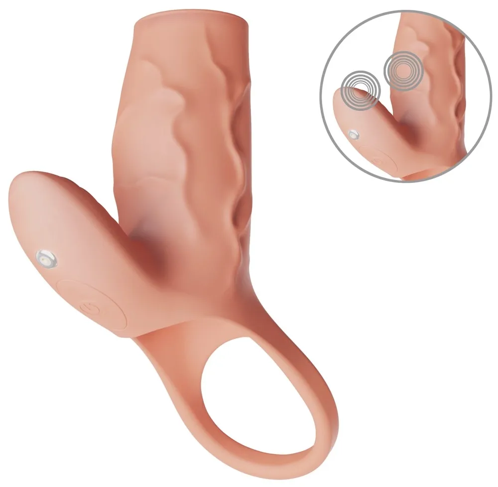 Vibrační návlek na penis Realistixxx Real Sleeve Clit S se stimulátorem klitorisu - obrázek 2
