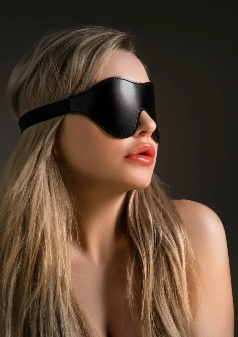 Páska přes oči TABOOM Intense Dark, veganská kůže se sametem, černá - obrázek 3