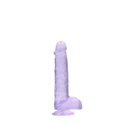 Realistické dildo RealRock Crystal Clear se silnou přísavkou, průhledné, 17 cm - obrázek 3