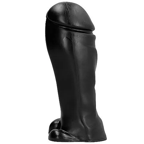 Realistické dildo All Black s varlaty, 22 cm, černé - obrázek 2