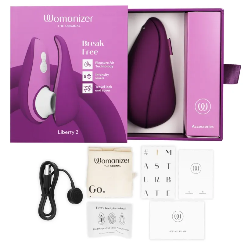Tlakový stimulátor klitorisu Womanizer Liberty 2, 8 úrovní, fialový - obrázek 6