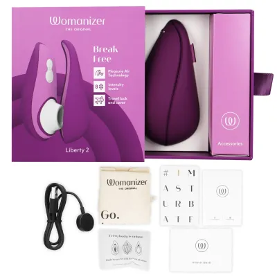 Tlakový stimulátor klitorisu Womanizer Liberty 2, 8 úrovní, fialový - obrázek 6