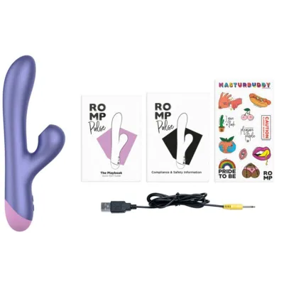 Rabbit vibrátor ROMP Pulse s tlakovou stimulací klitorisu, modrý - obrázek 3