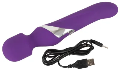Oboustranný vibrátor Javida Wand & Pearl, masážní hlavice a rotační perličky, 24 cm - obrázek 8
