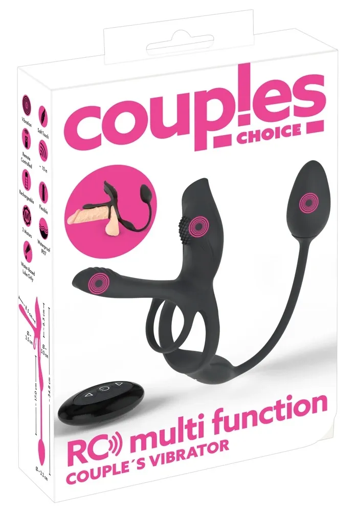 Vibrační systém pro páry Couples Choice RC Multi Function 5 v 1, černý