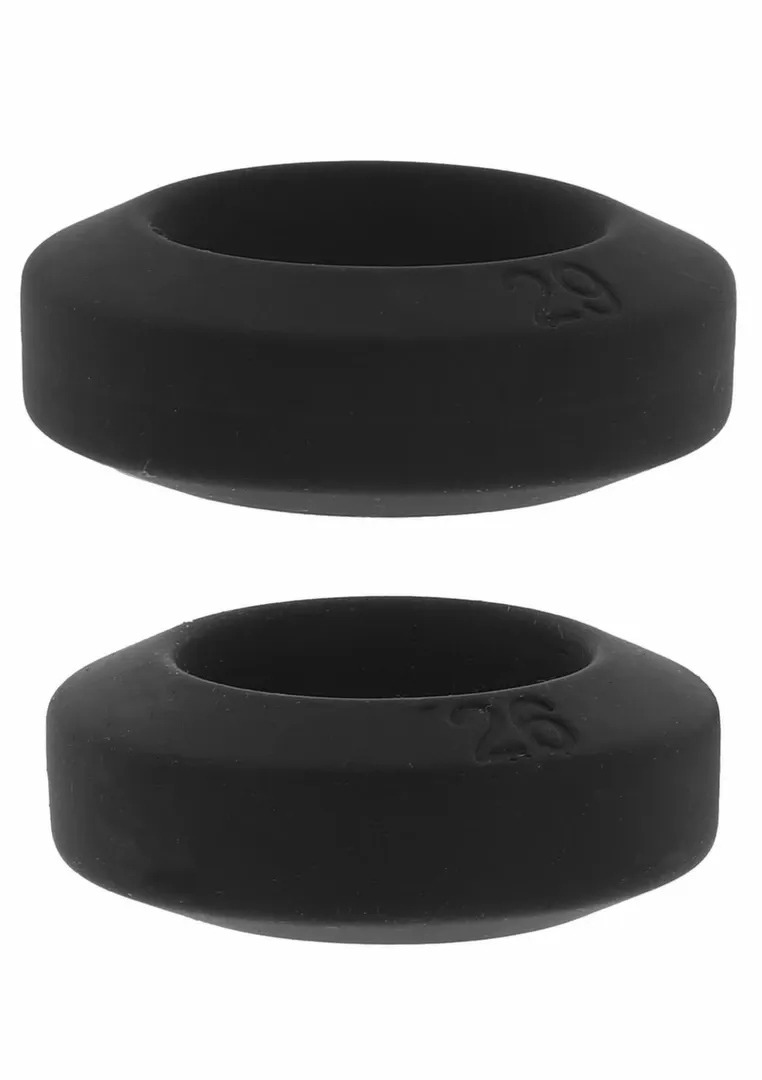Erekční kroužky Hidden Desire Double Stackers, velikost M, silikon, černé, 2 ks - obrázek 4