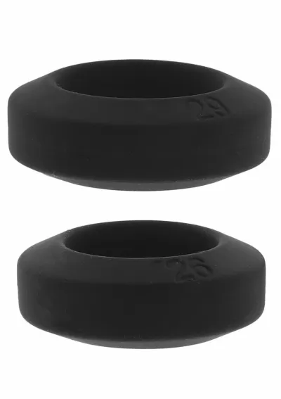 Erekční kroužky Hidden Desire Double Stackers, velikost M, silikon, černé, 2 ks - obrázek 4