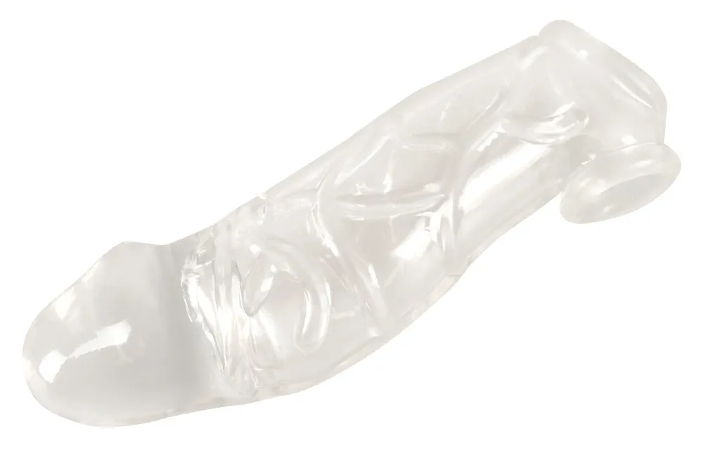 Prodlužovací návlek na penis Crystal Clear s kroužkem, TPE, průhledný, 19,2 cm - obrázek 4