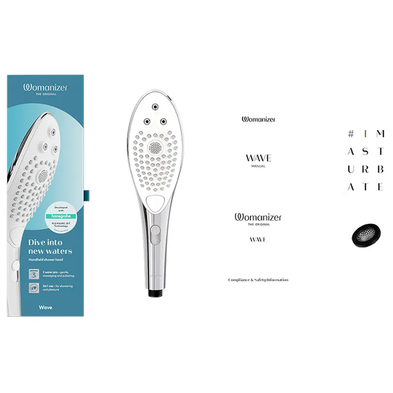 Sprchová hlavice se stimulací klitorisu Womanizer Wave, chromová - obrázek 12