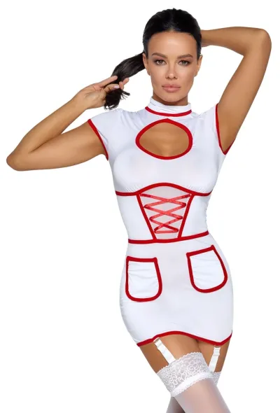 Kostým zdravotní sestry Cottelli Costumes Nurse, šaty, bílo-červený, L - obrázek 2