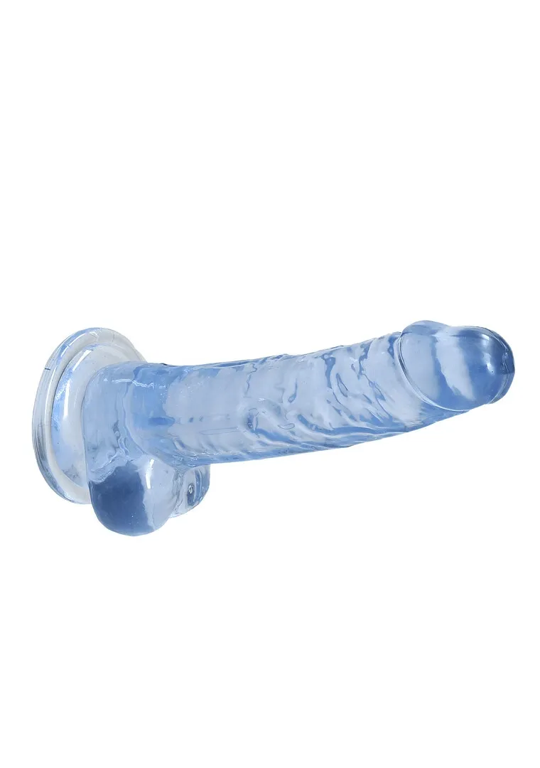 Realistické dildo RealRock Crystal Clear Model 7 s přísavkou, průhledné, 19 cm - obrázek 9