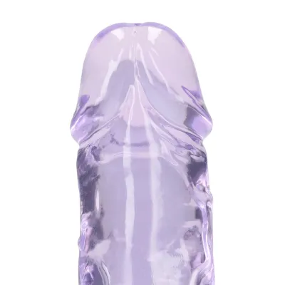 Průhledné fialové dildo RealRock Crystal Clear s přísavkou, 12,7 cm - obrázek 7