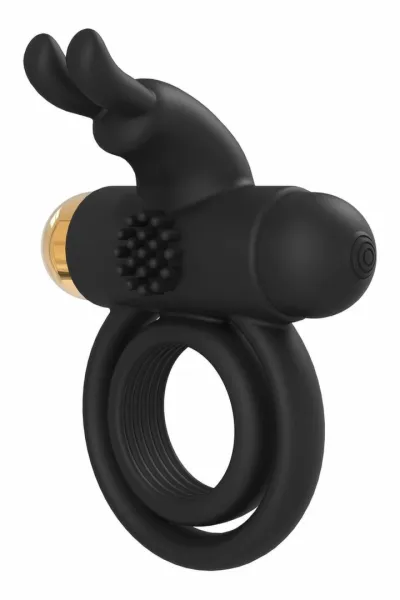 Vibrační erekční kroužek Dream Toys Elite Joel, dvojitý, nabíjecí, černozlatý - obrázek 2