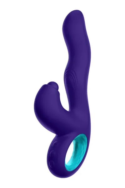 Rabbit vibrátor FemmeFunn Klio s poklepáváním, nabíjecí, tmavě fialový, 21,3 cm - obrázek 5