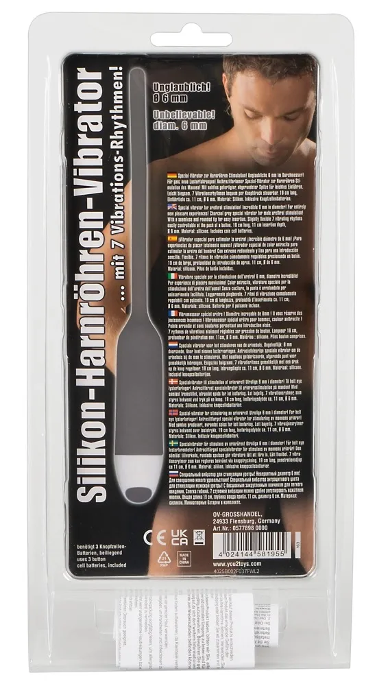 Vibrační dilatátor You2Toys, ohebný, silikon, šedý, 19 cm - obrázek 6