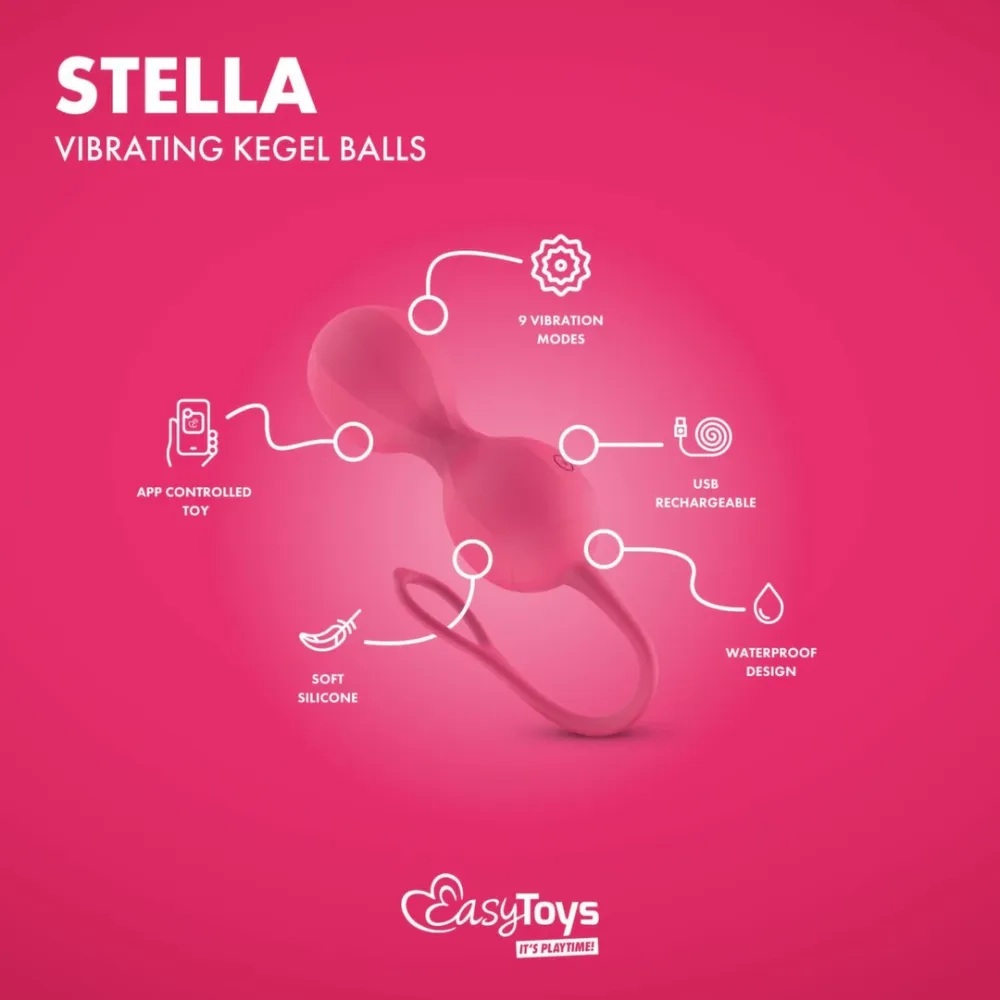 Vibrační venušiny kuličky EasyConnect Stella s ovládáním aplikací, růžové - obrázek 3