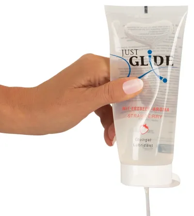 Lubrikační gel Just Glide Strawberry na vodní bázi, jahoda, 200 ml - obrázek 3