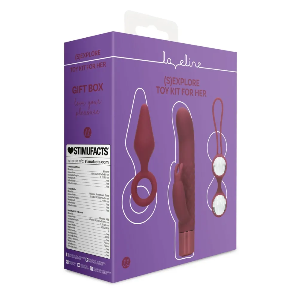 Dárková sada Satisfyer (S)explore pro ženy, 3 kusy, tmavě višňová - obrázek 2