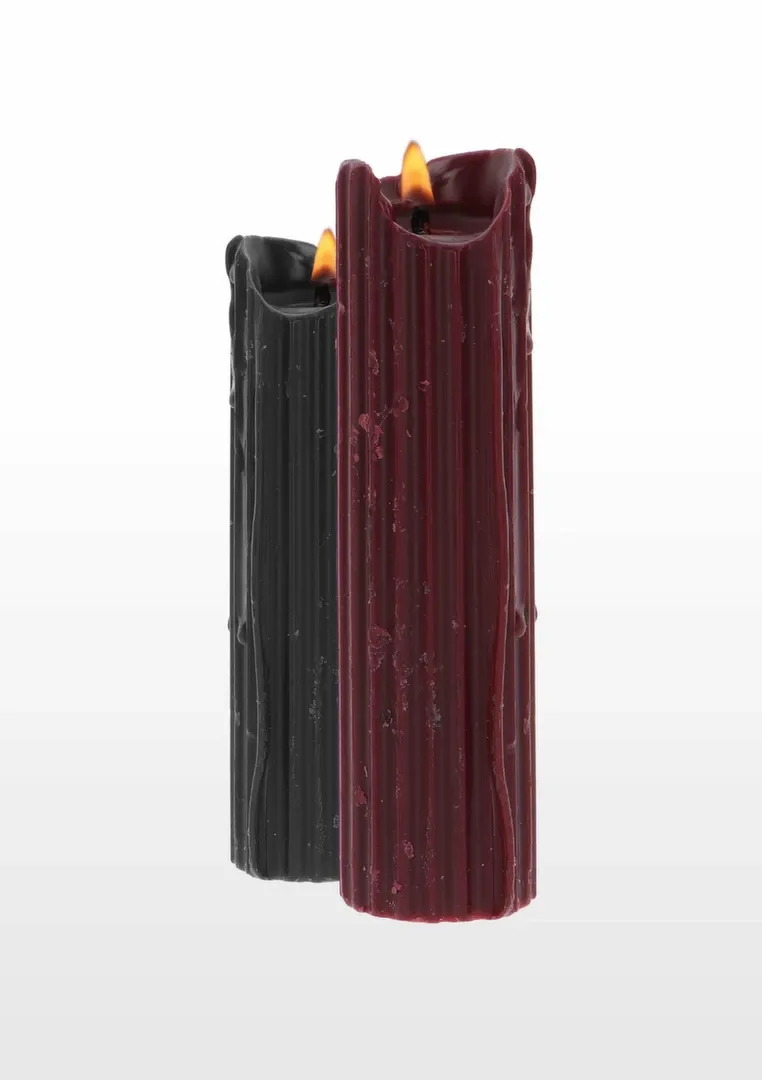 BDSM svíčky TABOOM Drip Candle s nízkou teplotou tání, černá a vínová, 2 ks - obrázek 4