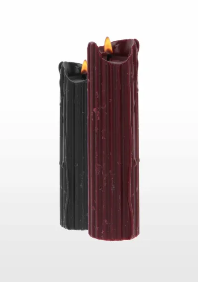 BDSM svíčky TABOOM Drip Candle s nízkou teplotou tání, černá a vínová, 2 ks - obrázek 4