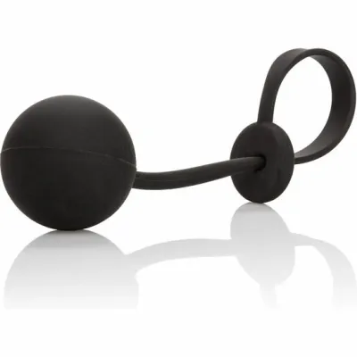 Erekční kroužek se závažím CalExotics Weighted Lasso Ring, silikonový, černý - obrázek 3