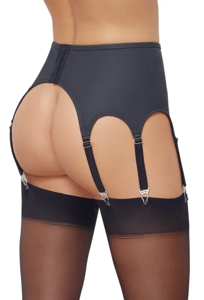 Podvazkový pás Cottelli LINGERIE, matně černý, 8 podvazků, M - obrázek 5