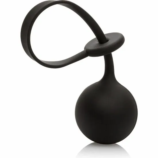Erekční kroužek se závažím CalExotics Weighted Lasso Ring, silikonový, černý