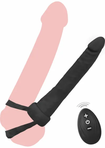 Anální vibrátor Double Trouble pro dvojitou penetraci s upevňovacími kroužky, 14 cm - obrázek 6