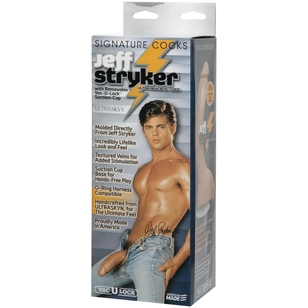 Realistické dildo Doc Johnson Jeff Stryker z UR3, 25 cm, bílé - obrázek 4