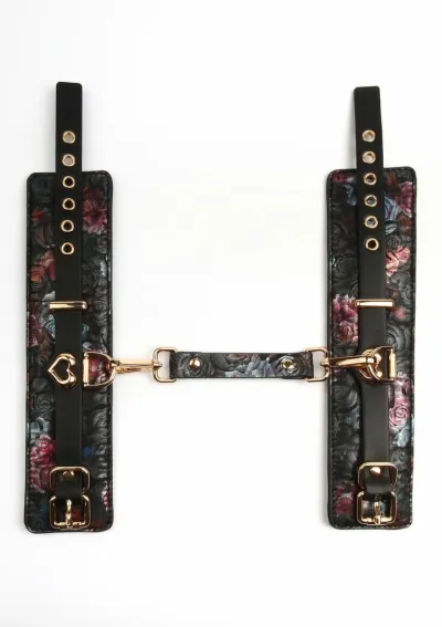 Pouta na zápěstí GEISHA Floral Jacquard, veganská kůže, saténová podšívka - obrázek 2