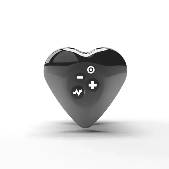 Přikládací vibrátor s elektrostimulací Mystim Heart's Desire, silikon, černý - obrázek 3