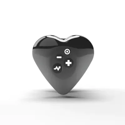 Přikládací vibrátor s elektrostimulací Mystim Heart's Desire, silikon, černý - obrázek 3