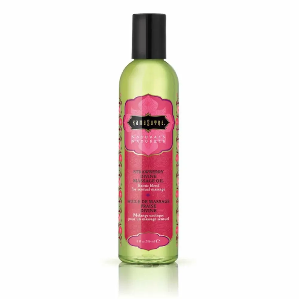 Masážní olej Kama Sutra Naturals, jahoda, 236 ml