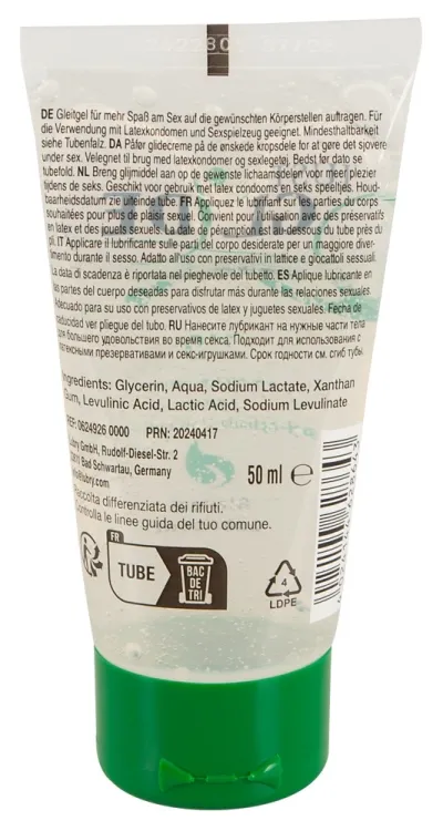 Bio lubrikační gel Just Glide Bio na vodní bázi, veganský, 50 ml - obrázek 2