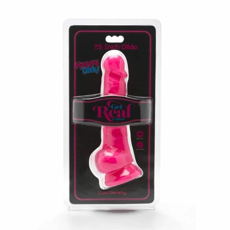 Dildo Get Real Happy Dicks s varlaty a přísavkou, 19 cm, růžové - obrázek 2