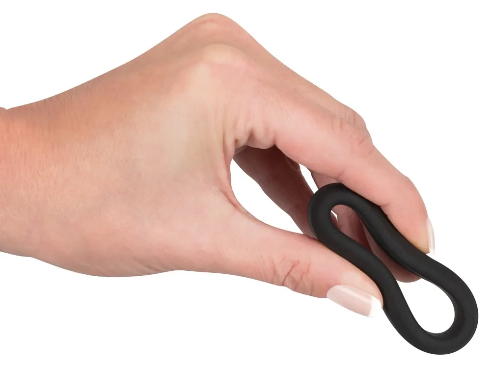 Silikonový erekční kroužek Black Velvets, Soft Touch, černý, 3,8 cm - obrázek 4