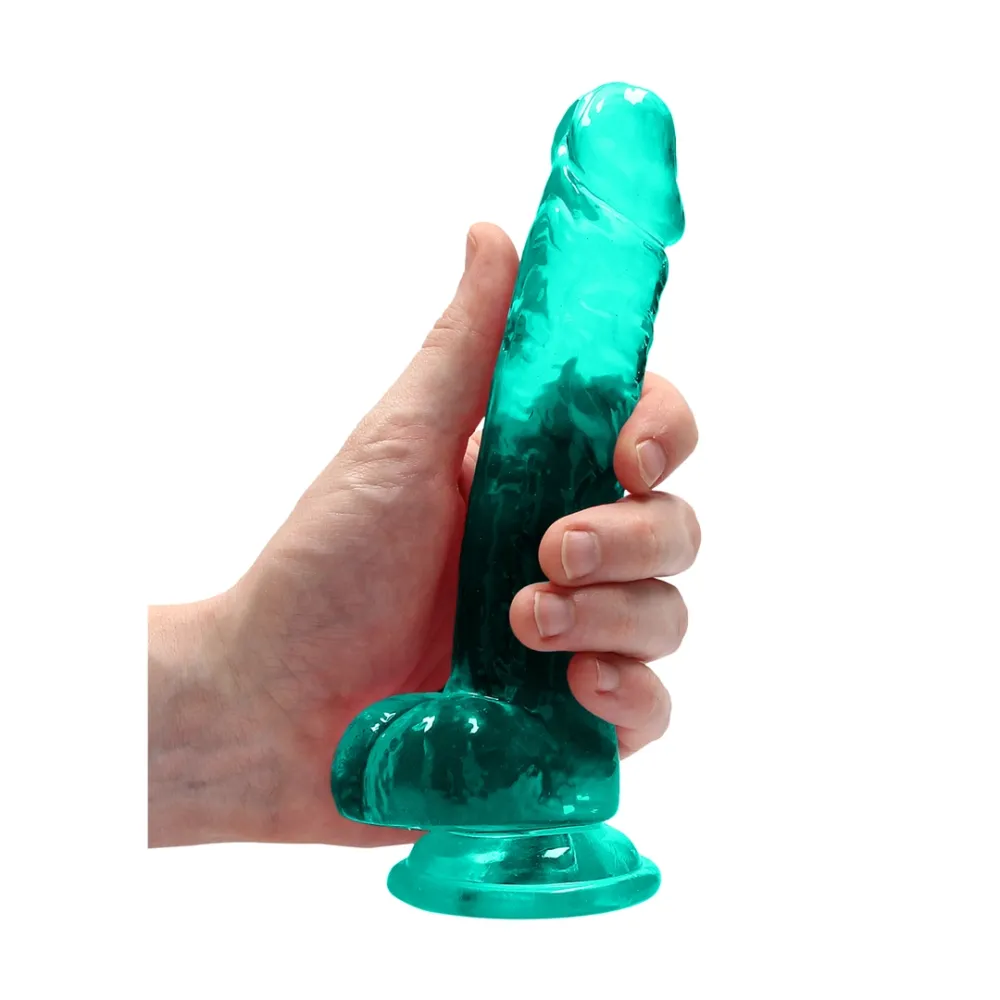 Realistické dildo s přísavkou RealRock Crystal Clear, průhledné, 19 cm - obrázek 7